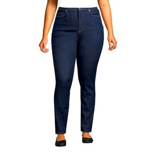 LAND’S END Women's 16 petite Dark Blue Skinny Ankle HighRise skinny stretch